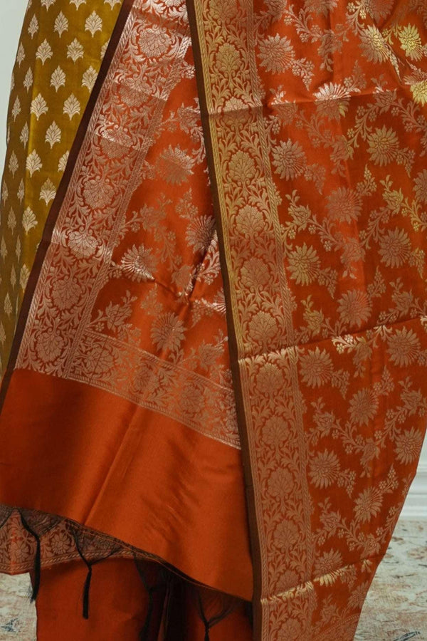 Amber Bloom Brocade Salwar Kameez (Outside Ontario) - myethnicrentals