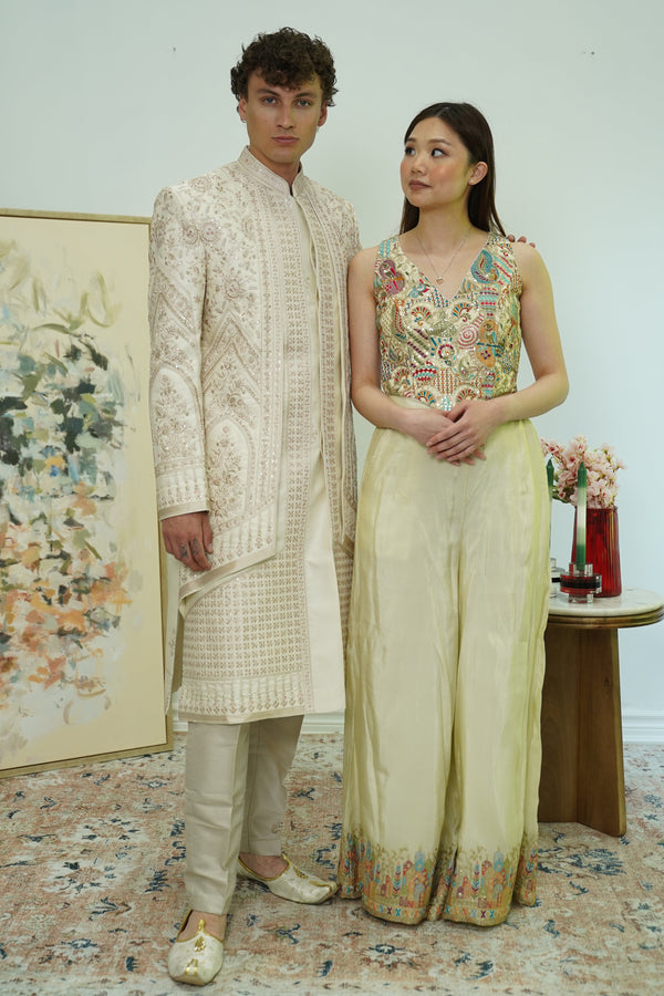 Layered Royal Embroidered Sherwani Set