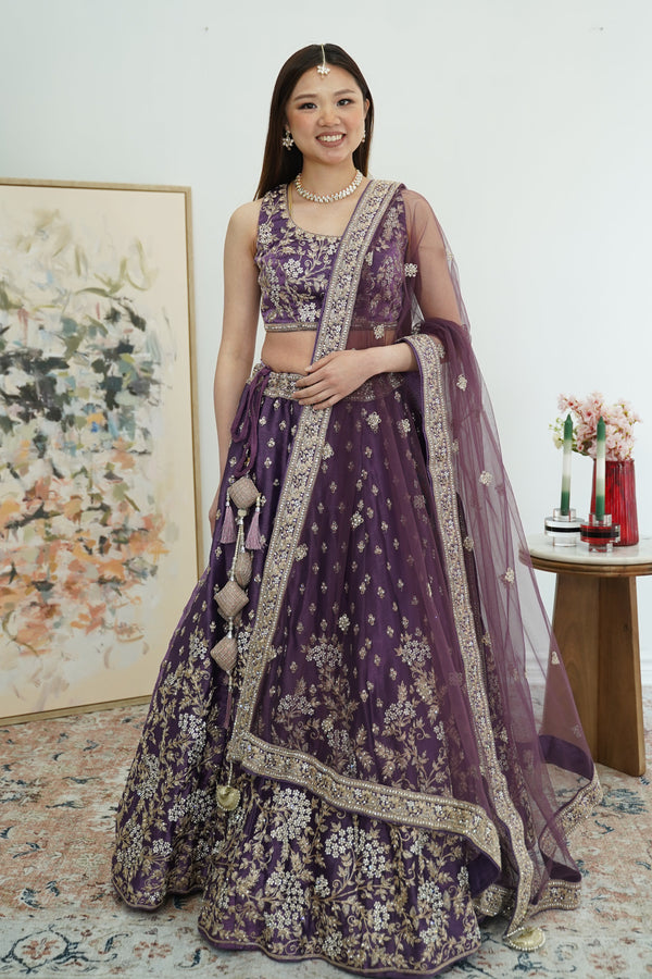 Gilded Plum Blossom Lehenga Set