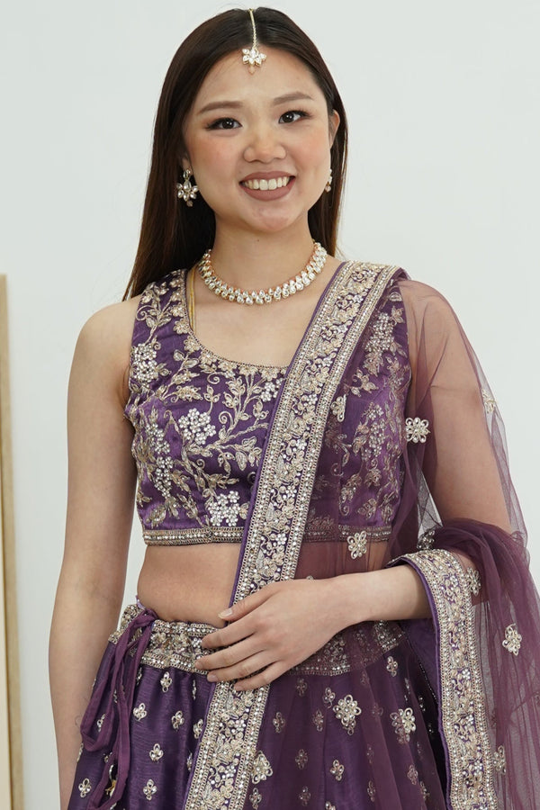 Gilded Plum Blossom Lehenga Set