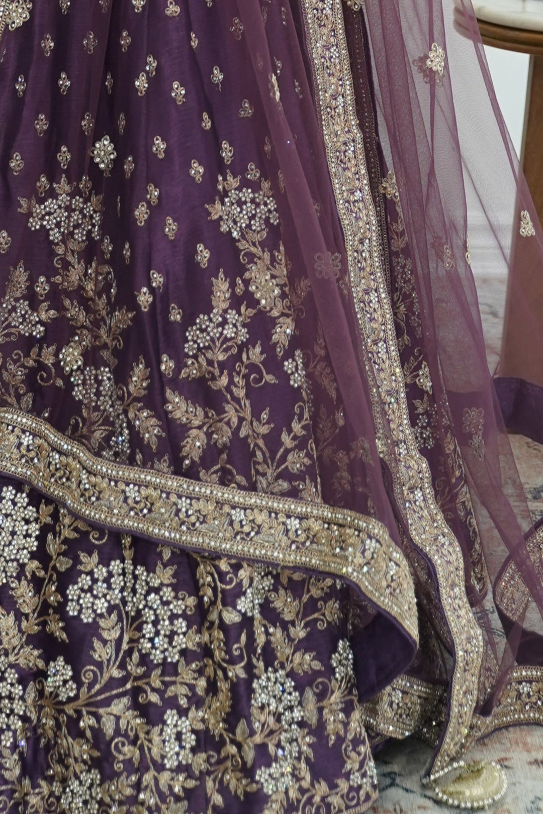 Gilded Plum Blossom Lehenga Set