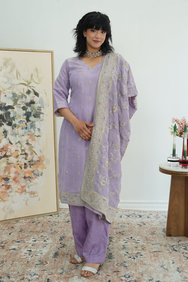 Lavender Serenity Embroidered Salwar Kameez