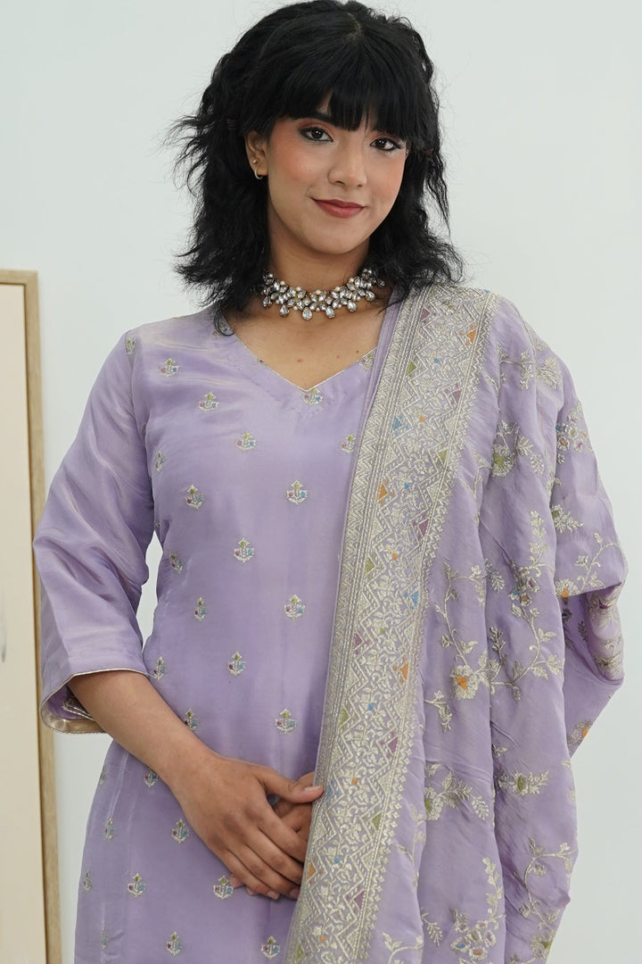 Lavender Serenity Embroidered Salwar Kameez