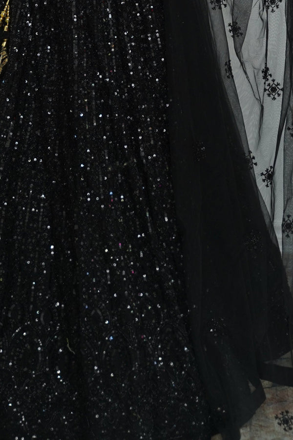 Midnight Mirage Sequin Lehenga