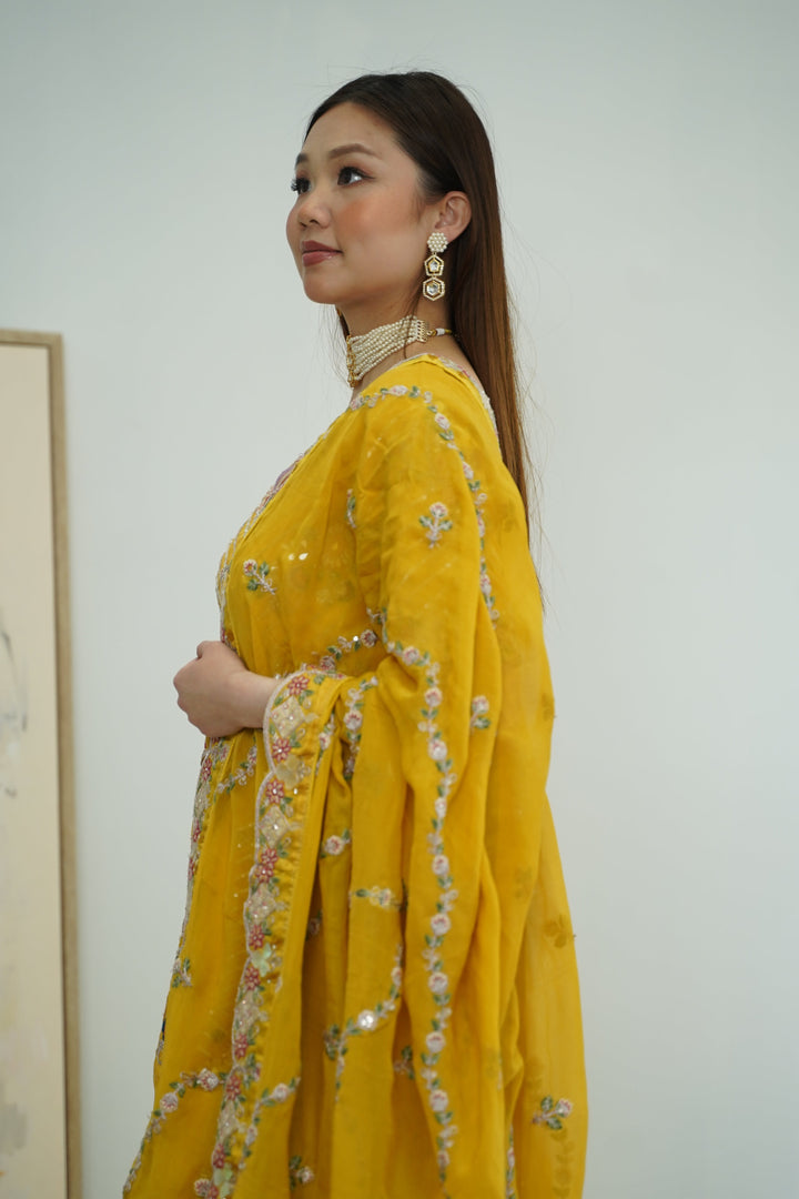 Sunlit Mirror-Work Lehenga Set