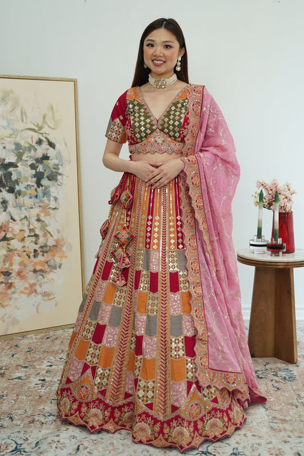 Patchwork Mosaic Lehenga Set