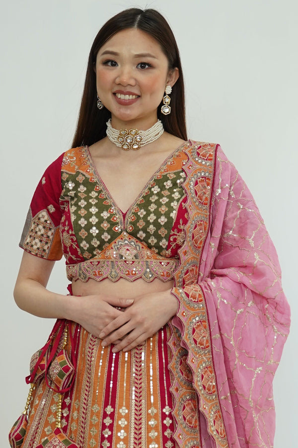 Patchwork Mosaic Lehenga Set