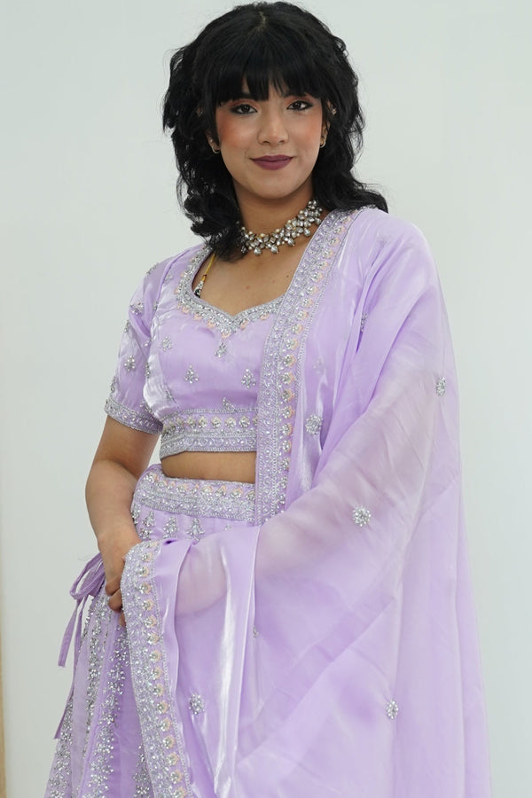 Lilac Mirror Dust Lehenga Set