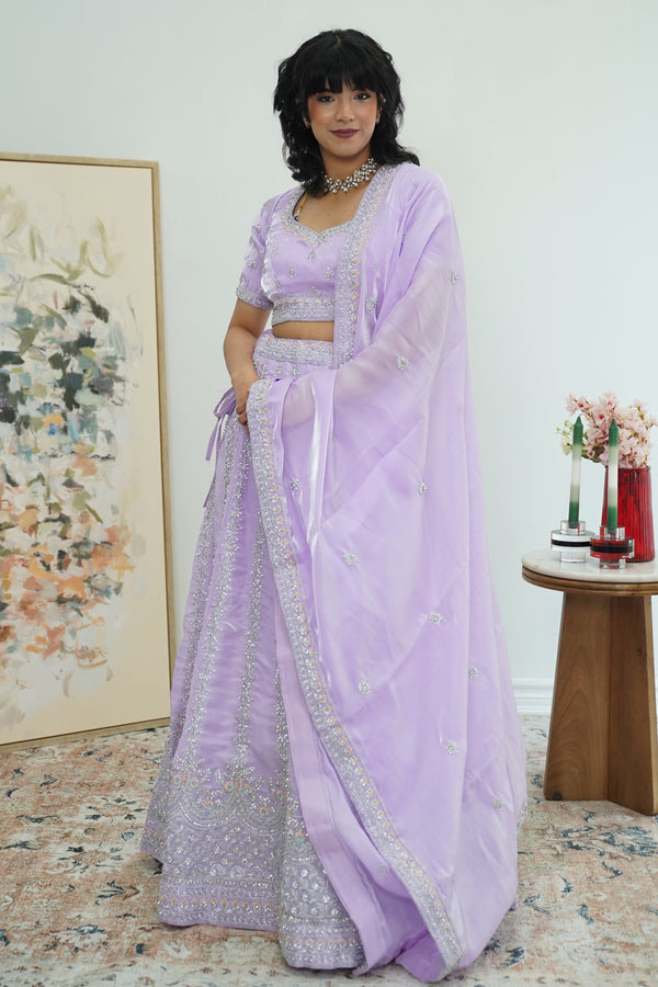 Lilac Mirror Dust Lehenga Set