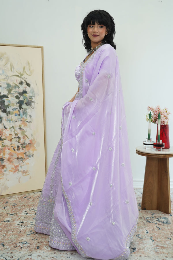Lilac Mirror Dust Lehenga Set