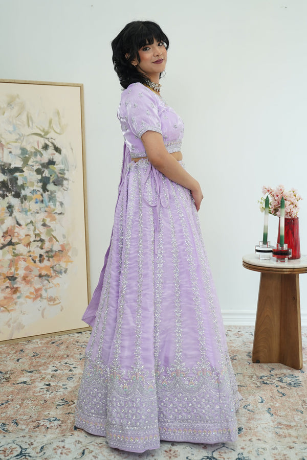 Lilac Mirror Dust Lehenga Set