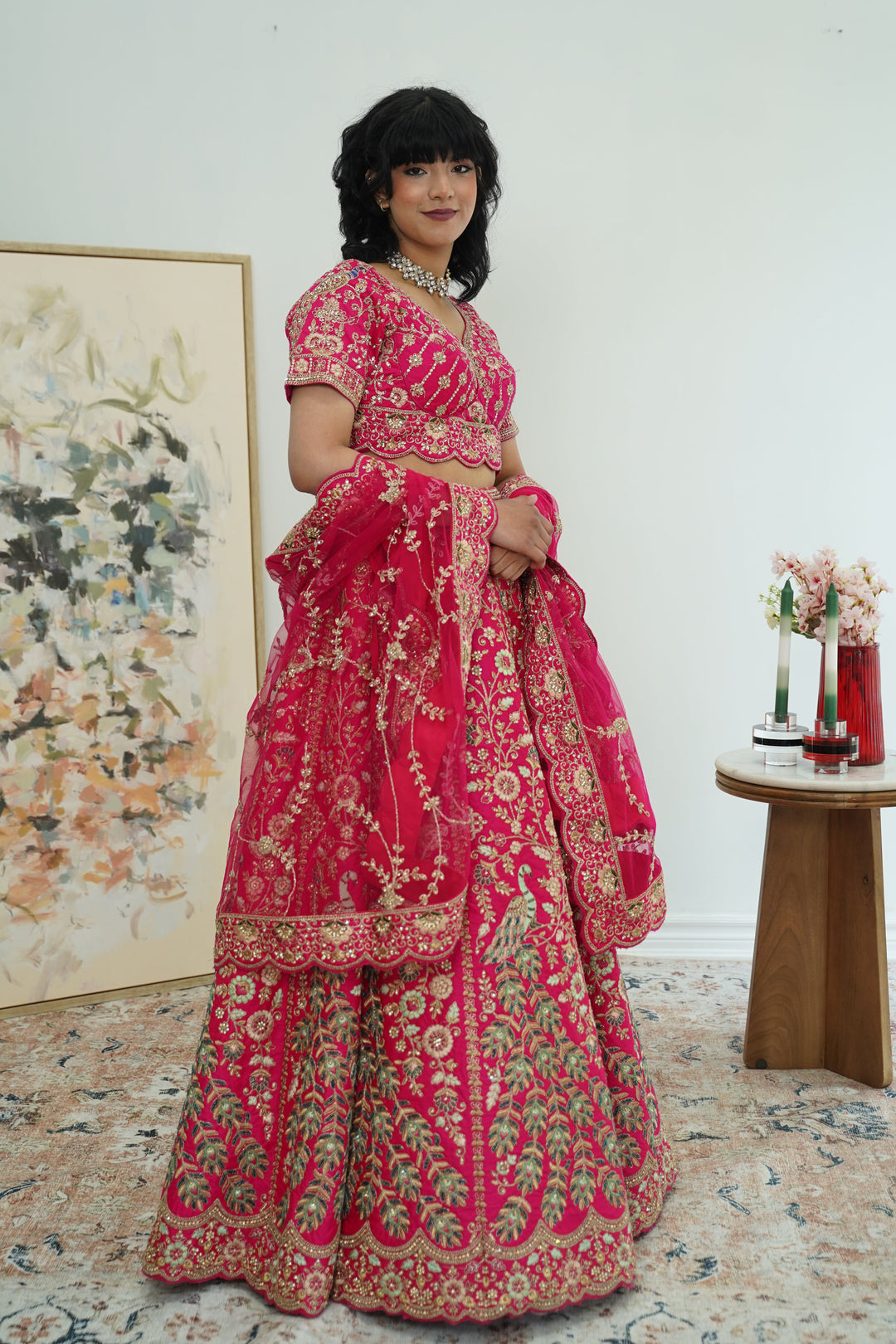 Regal Fuchsia Peacock Lehenga