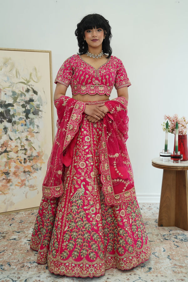 Regal Fuchsia Peacock Lehenga