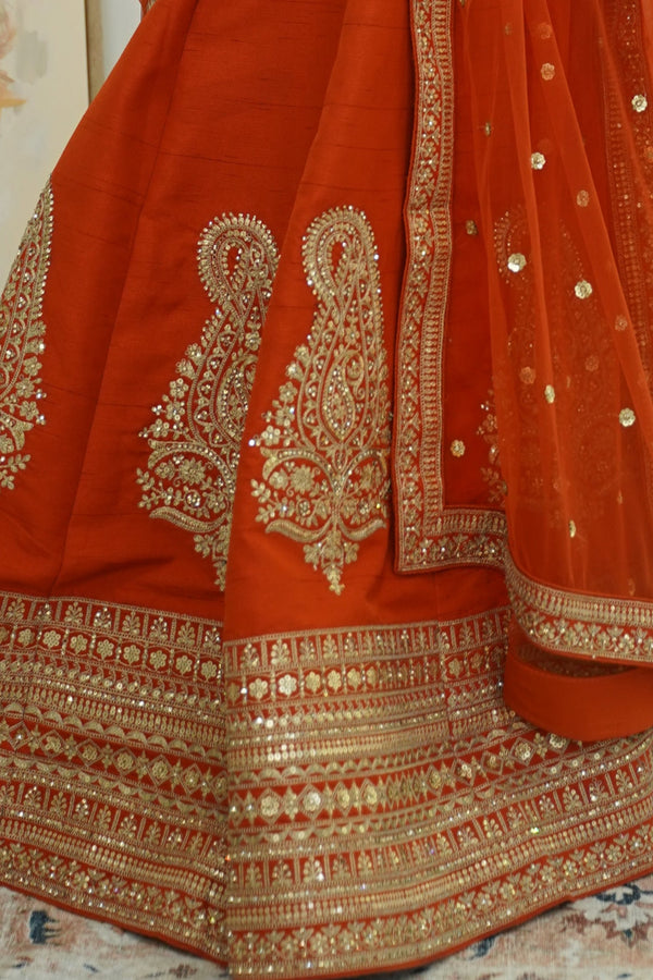 Royal orange - Sabayasachi inspired lehenga