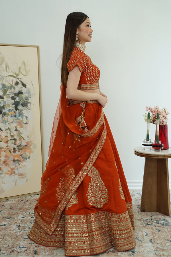 Royal orange - Sabayasachi inspired lehenga