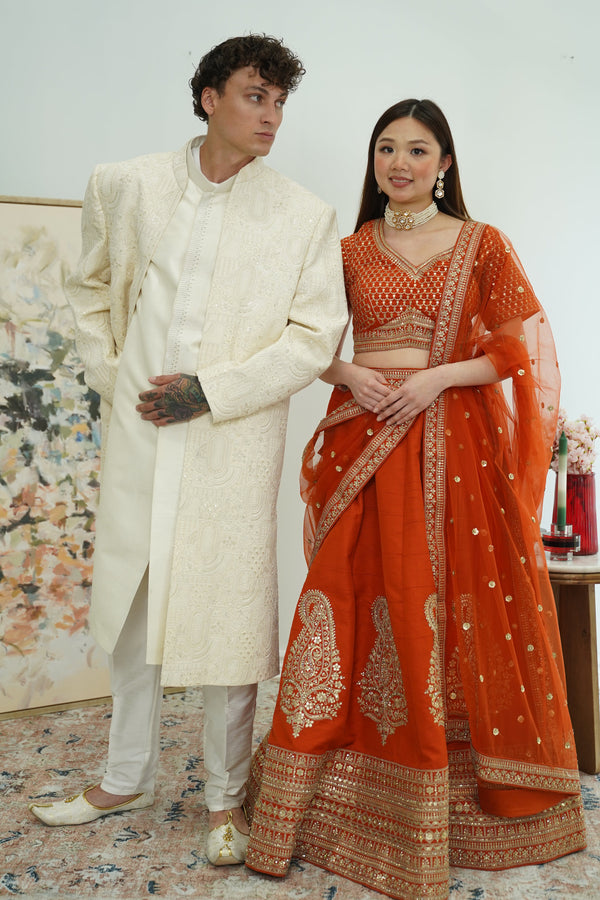 Royal orange - Sabayasachi inspired lehenga