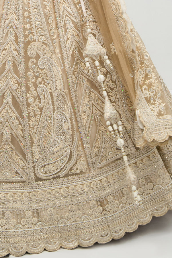 Ivory heavy embellished lehenga