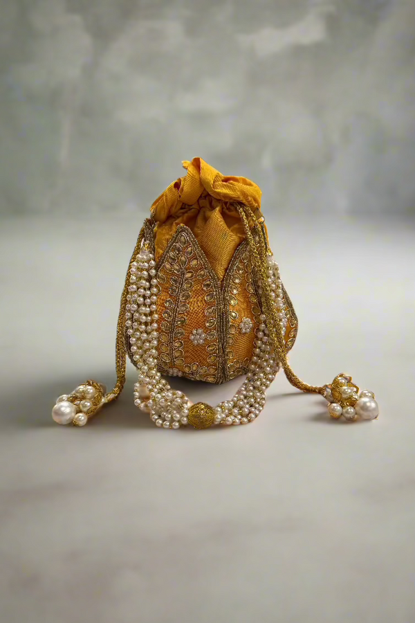 Yellow Potli Purse