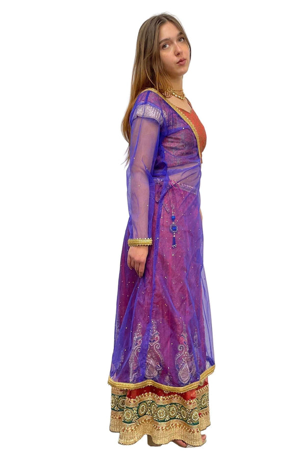 Maroon and Blue LEHENGA - myethnicrentals