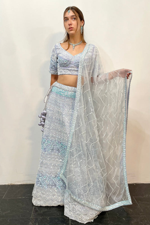 Icy blue - Jasmine lehenga