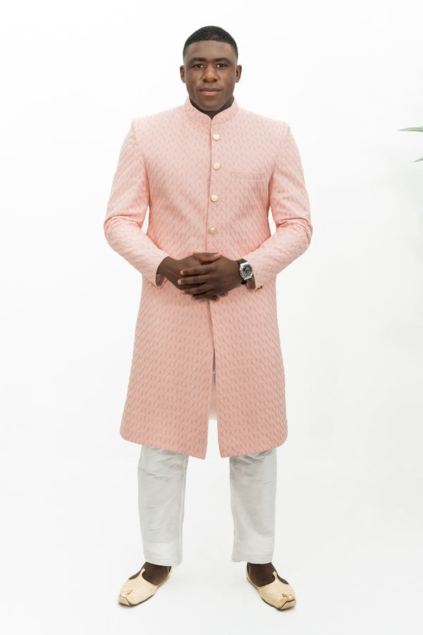 Pink Embroidery Sherwani