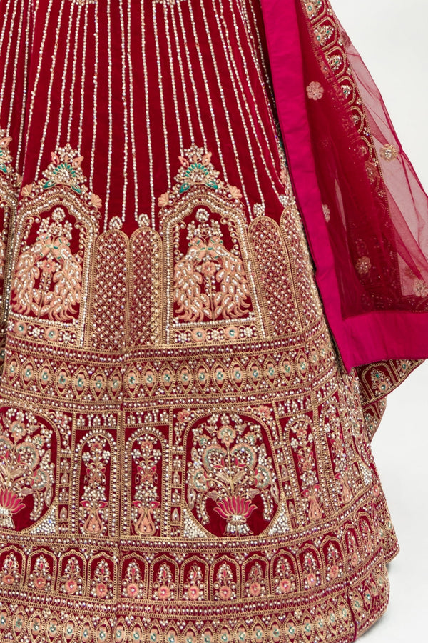 Magenta heavy embellished lehenga (Outside Ontario)