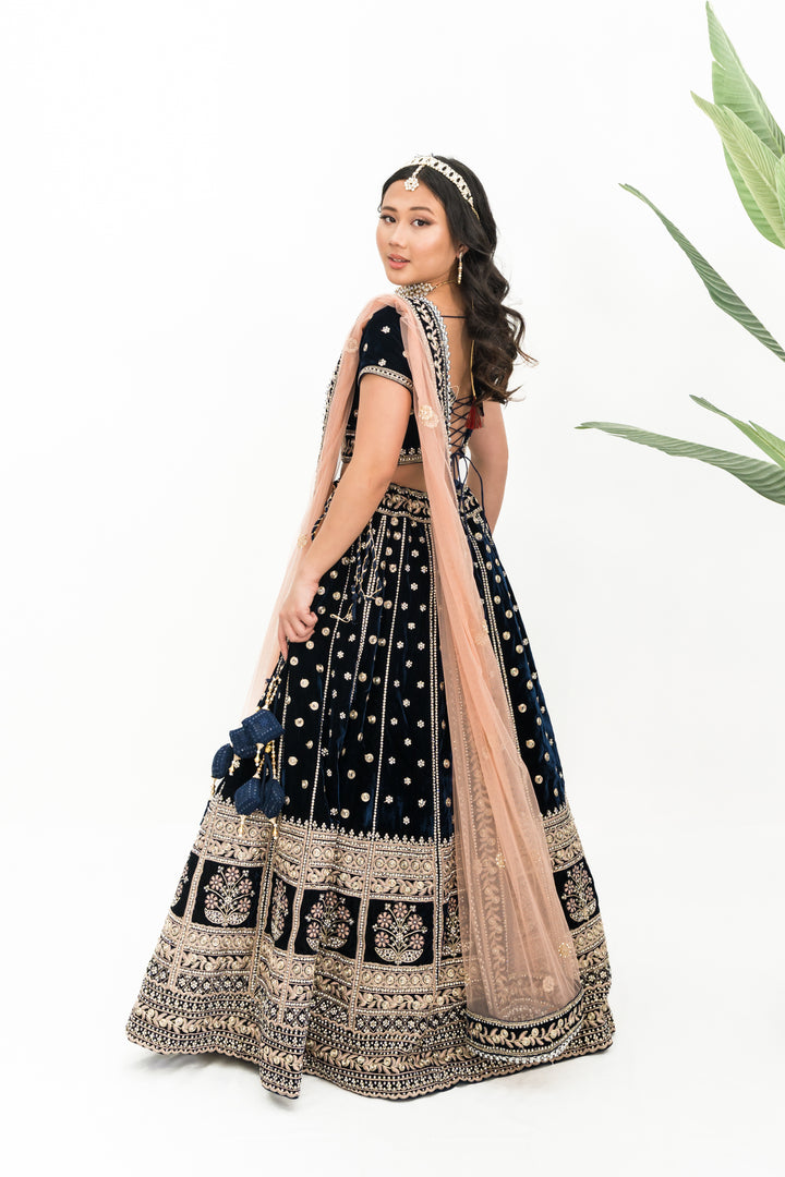 Deep blue WORK LEHENGA