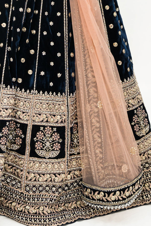 Royal Blue Nawabi Lehenga