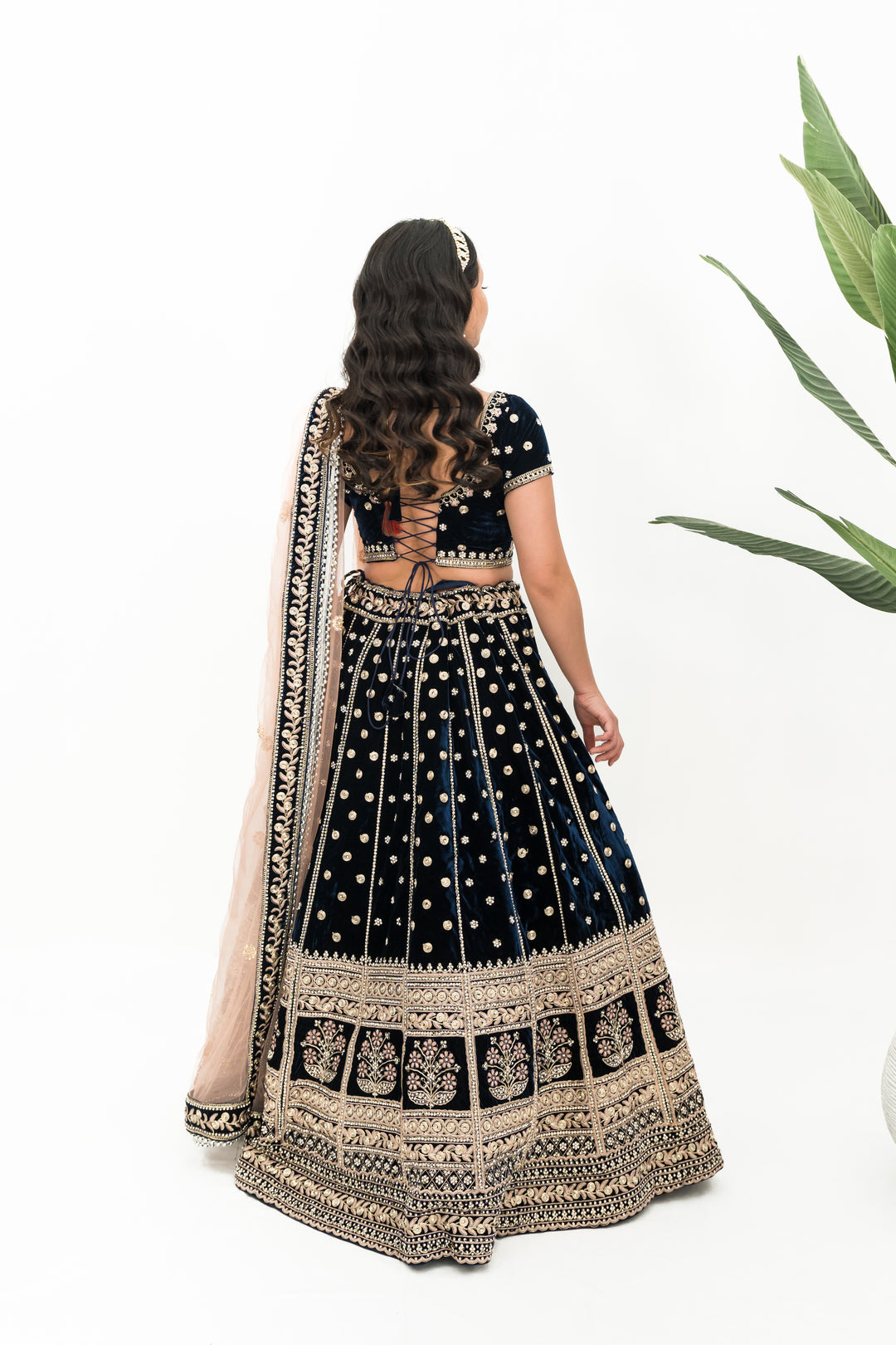 Deep blue WORK LEHENGA