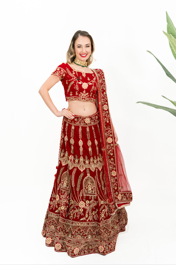 Maroon heavy embellished lehenga