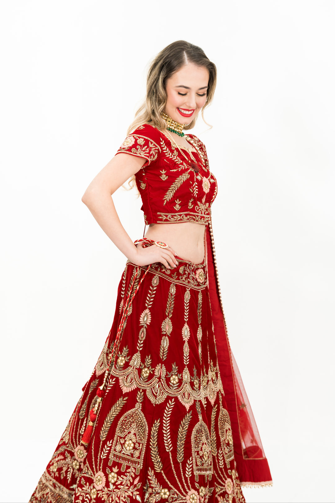 Maroon heavy embellished lehenga