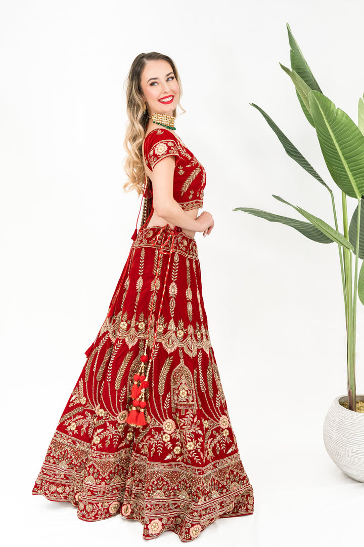 Maroon heavy embellished lehenga