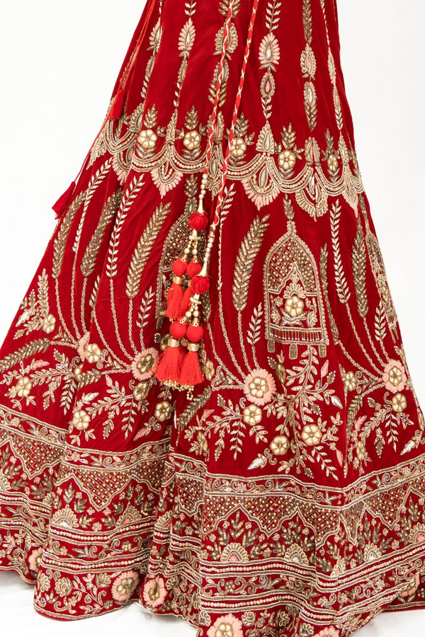 Maroon heavy embellished lehenga (Outside Ontario)