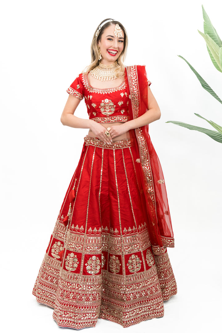 Shakha Pola Red Lehenga