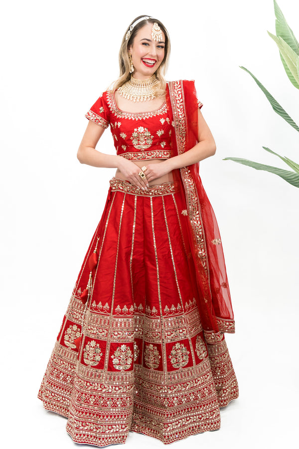 Shakha Pola Red Lehenga