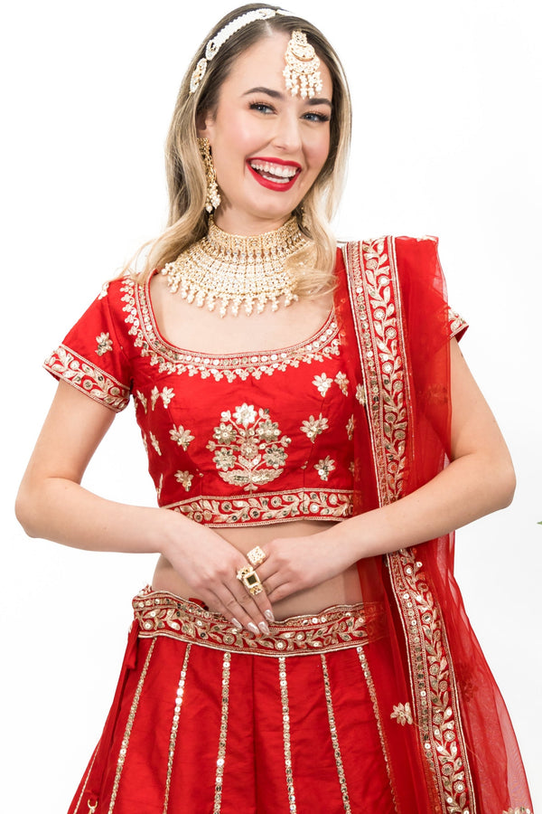 Shakha Pola Red Lehenga