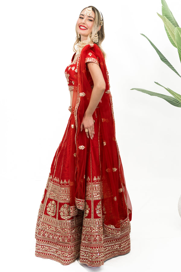 Shakha Pola Red Lehenga