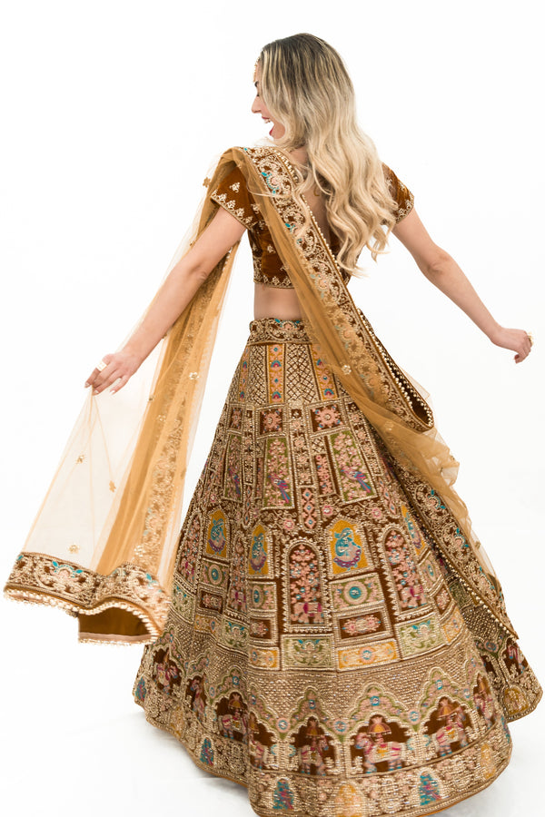 Gold heavy embellished lehenga (Outside Ontario)