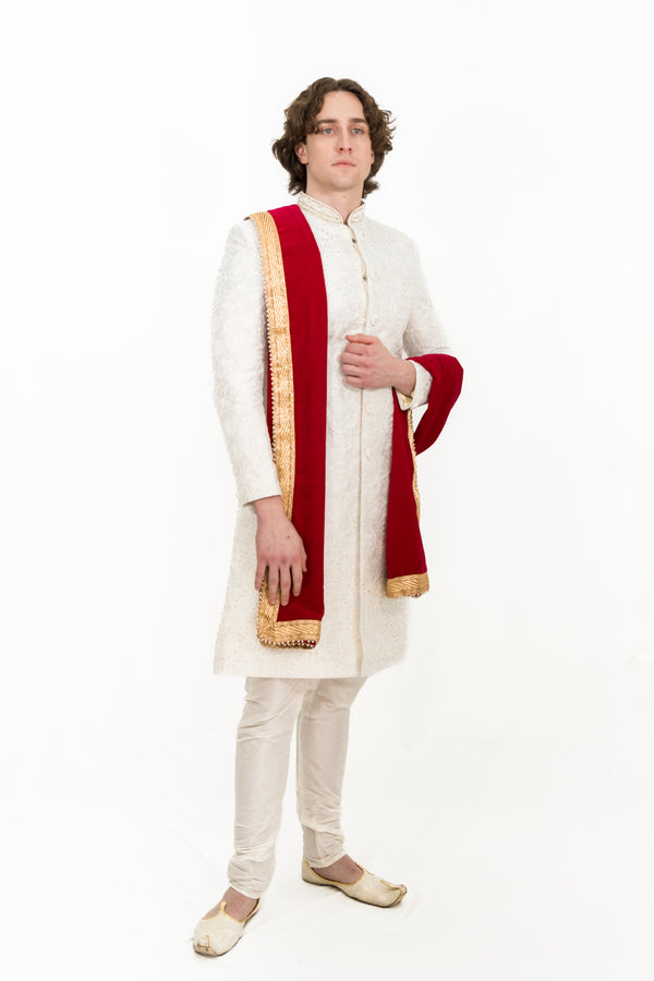 Men Shawl-Stole - Deep Red