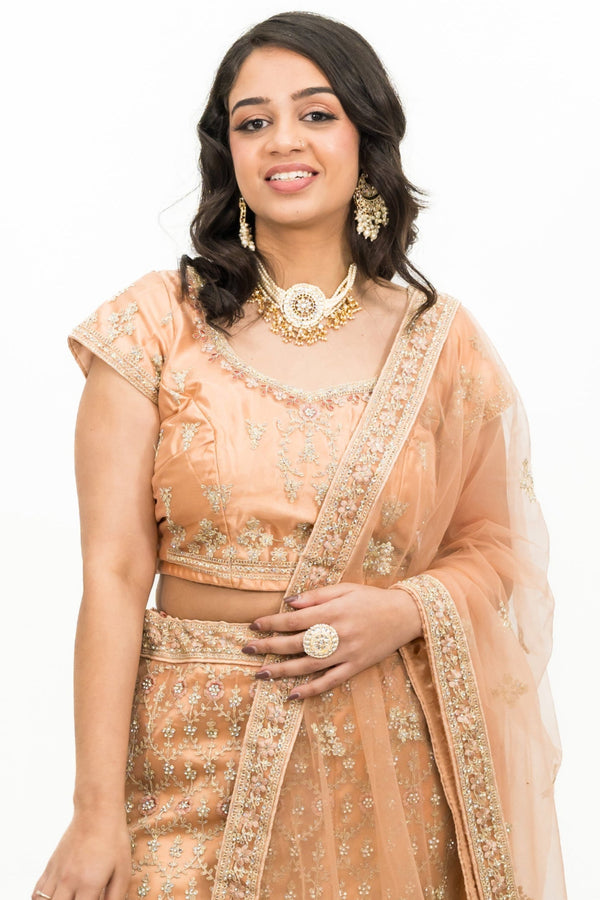 BLINGY PEACHY LEHENGA