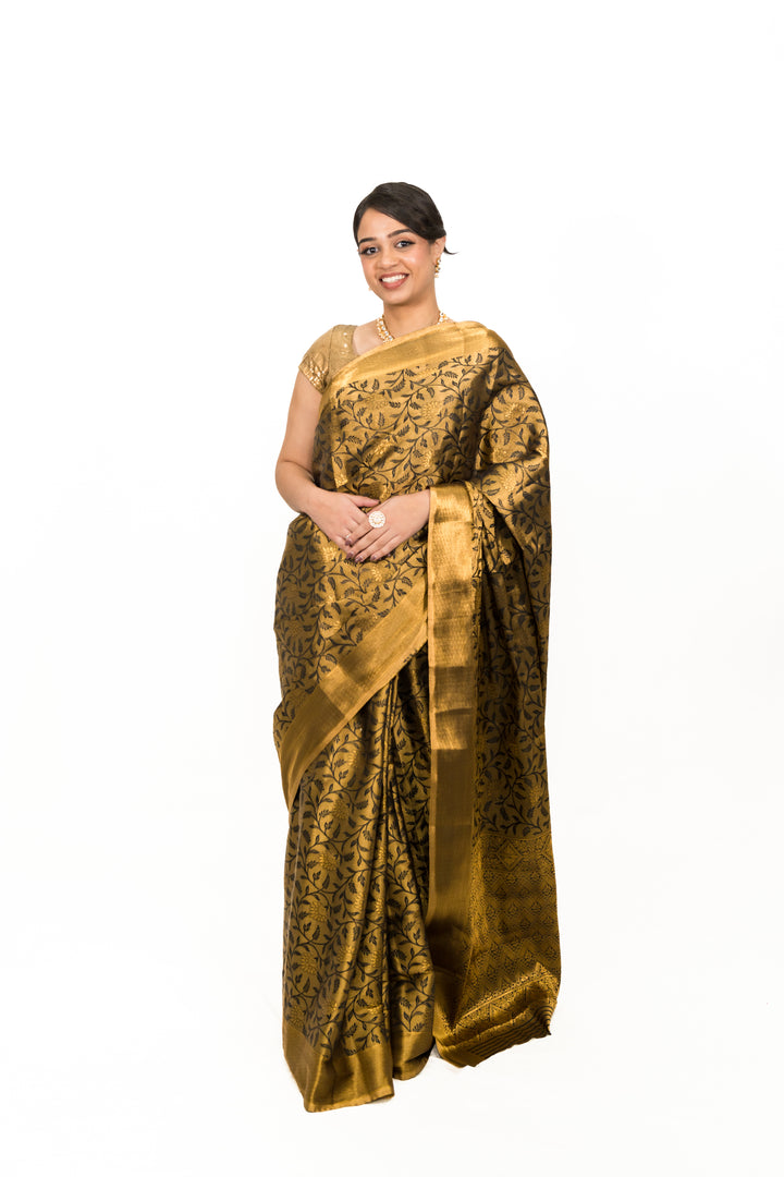 Black Gold Tissue Saree