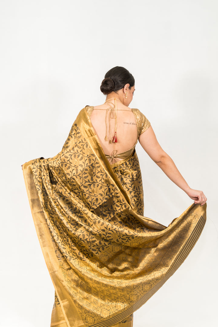 Black Gold Tissue Saree