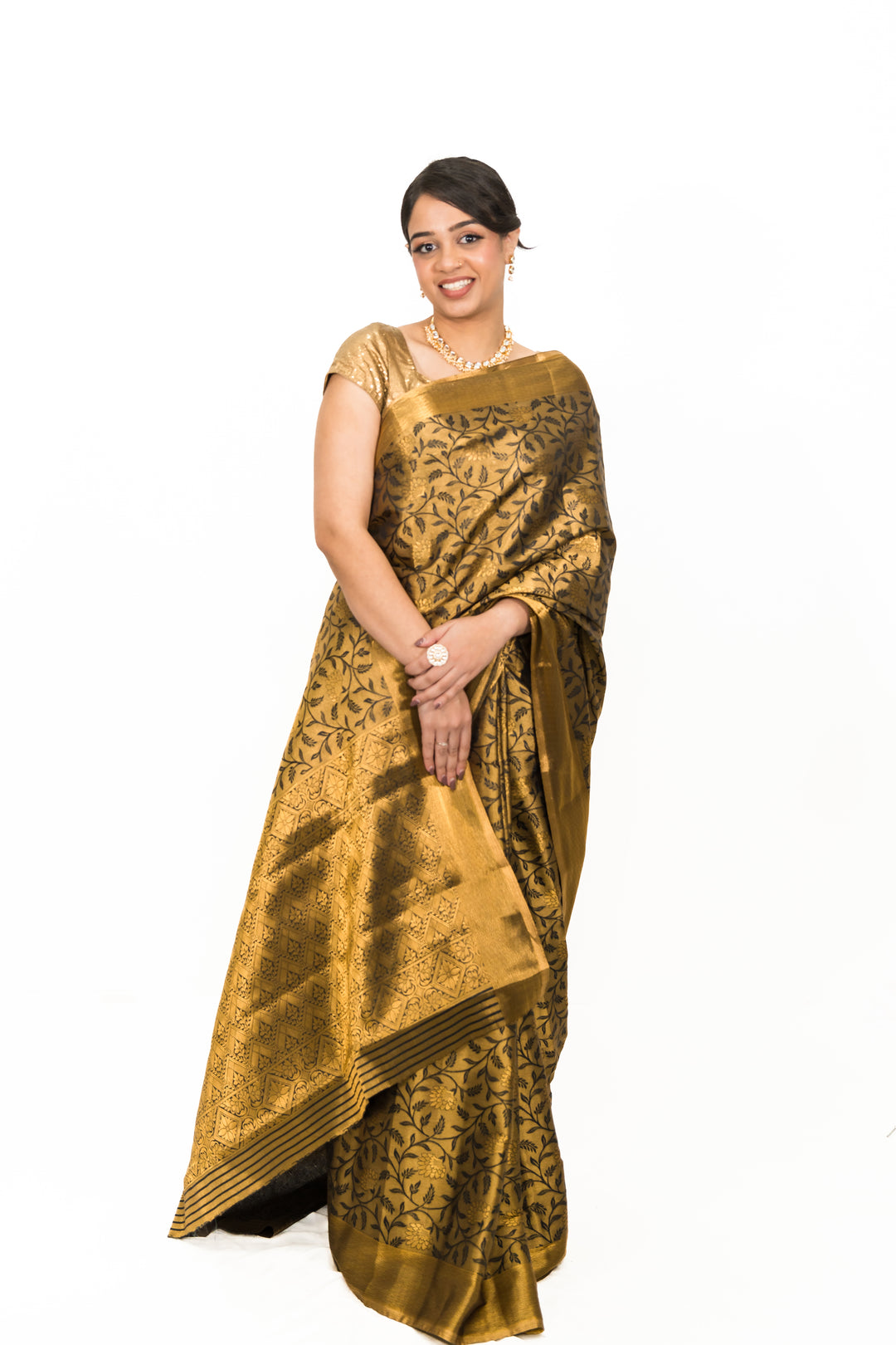 Black Gold Tissue Saree