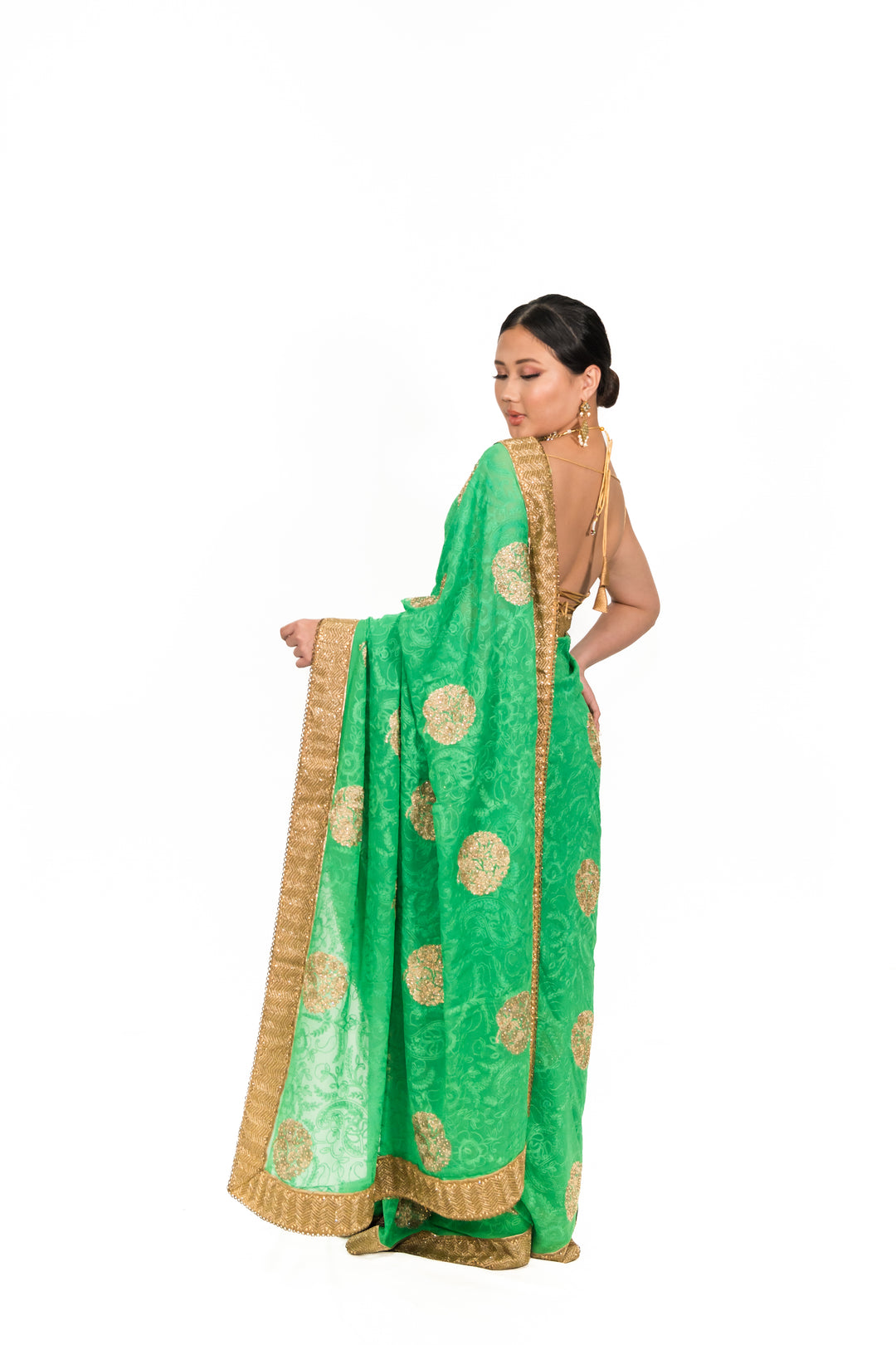 Sage Green Embroidery Saree