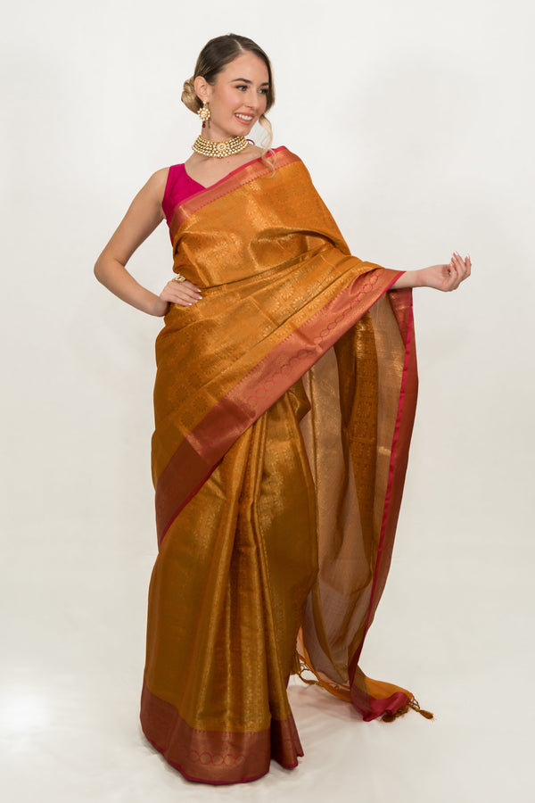 Golden Tissue Banarasi Saree