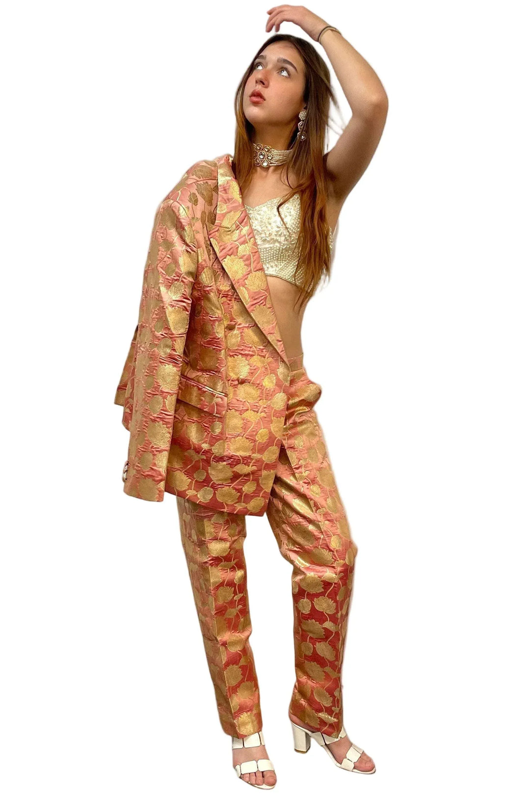 Plush Pink Jacket Fusion Set - myethnicrentals