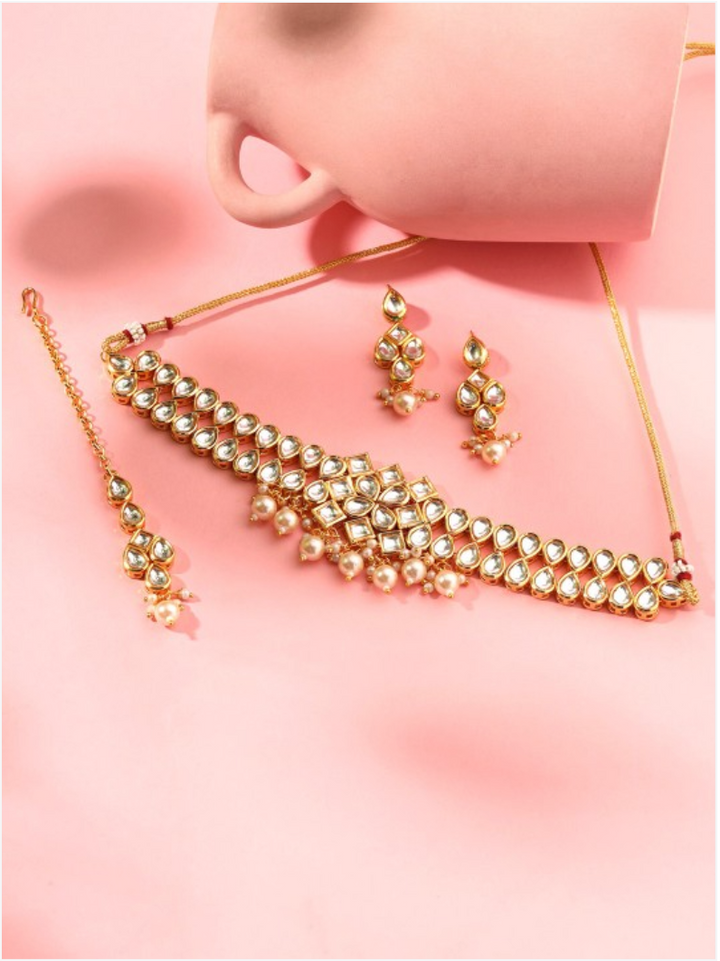 Pearl Elegance Kundan Choker Jewellery Set