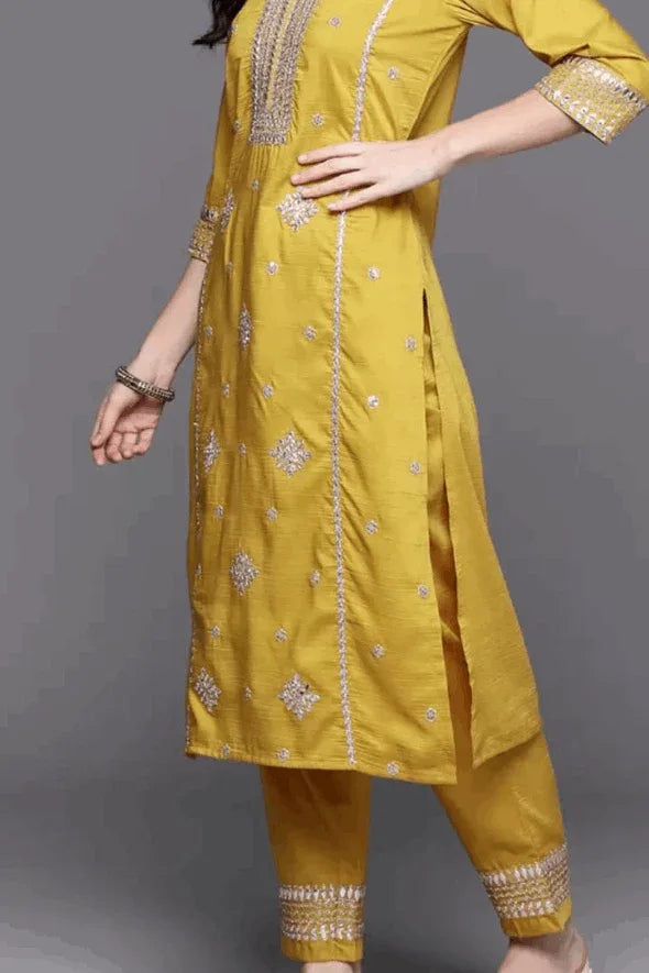 Marigold Mirror Embellished Salwar Kameez (Outside Ontario) - myethnicrentals