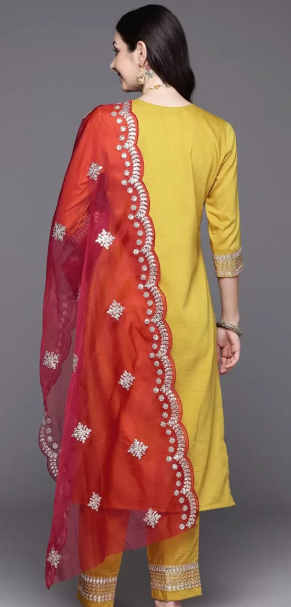 Marigold Mirror Embellished Salwar Kameez