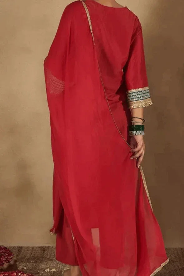 Crimson Jewel Salwar Kameez Set (Outside Ontario) - myethnicrentals